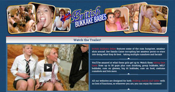 Popular British pay sex site for bukkake sex videos